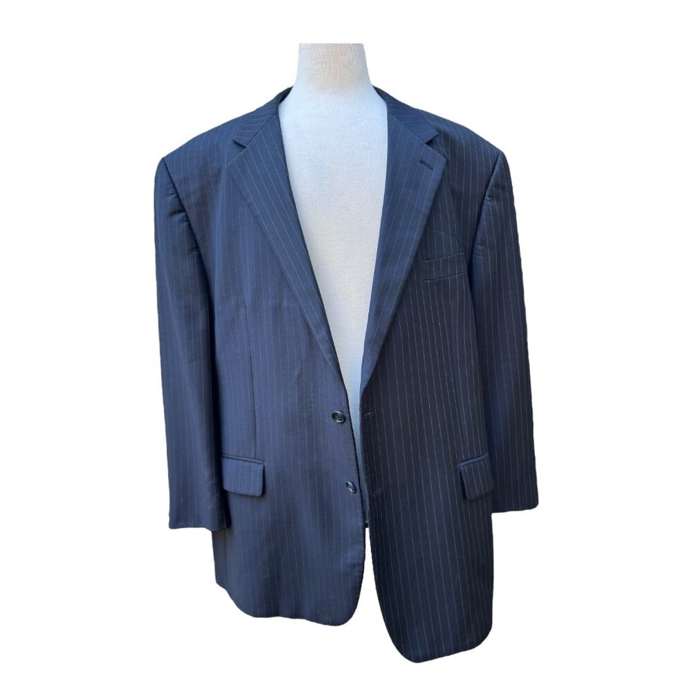 Lauren Ralph Lauren Classic-Fit Navy Pinstripe UltraFlex Suit Jacket - Men's 52R - Picture 4 of 11